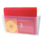 deflect-o 63201 One-pocket unbreakable docupocket wall file, letter, clear, 14-1/2 x 3 x 6-1/2