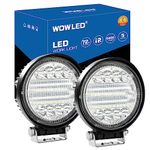 WOWLED LED Work Light, 2PCS 5" 72W Round LED Light Pods Spot Flood Combo Lights 6D Offroad Driving Work Fog Lights IP67 for Trucks Car 4x4 Camp Light