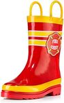 Little Boy's Fire Chief Rain Boots Size 7/8 Red