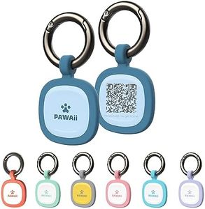 Pawaii Silent Silicone Dog ID Tag, Modifiable Pet Online Profile and Emergency Contacts, Scan QR for Instant Location Alerts, 1 Pack (Deep Sea Blue)