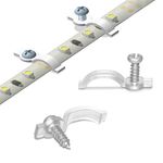 Griver 100 Pack Strip Light Mounting BracketsFixing ClipsOne-Side Fixing100 Screws Included (Ideal for 10mm Wide Waterproof Strip Lights)