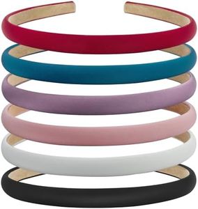 LYroo 10mm Thin Headbands for Women Girls Plain Soft Satin Head Bands Red White Black Headband Women Non Slip Hair Accessories Women Girls