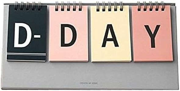 D-Day Perpetual Desk Calendar D-Day Count Down Flip Calendar Desktop Easel Calendar Spiral Bound Calendar Planner, Decorative Stickers Included, 9.84"X4.72" (Multi)