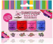 PIGGY PAINT 100% Non-toxic Girls Nail Polish - Safe, Chemical Free Low Odor for Kids, SCENTED 4 Polish Set