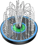 Yzert Solar Fountain Pump Full Glass Panel No Battery, 3.5W Solar Bird Bath Fountains with 4 Fixed Rods & 8 Nozzles, 2023 Bird Bath Fountains Solar Power for Garden, Pond, Pool
