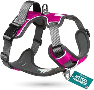 Embark Adventure XL Dog Harness No-Pull Dog Harnesses for Extra Large, Medium and Small Dogs. 2 Leash Clips, Front & Back with Control Handle, Adjustable Pink Dog Vest, Soft & Padded for Comfort