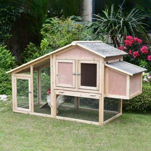 Pawhub Wooden Chicken Coop 168cm Rabbit Hutch with Run Hatching Box