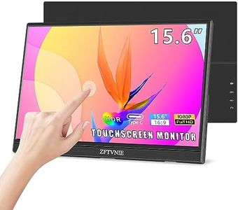 ZFTVNIE Portable Monitor -15.6 inch Touchscreen Monitor Full HD 1920x1080P Portable Display with HDMI USB-C External Monitor for Laptop/Phones/PC/PS4/PS5