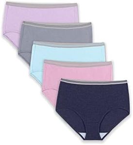 Fruit of the Loom womens Cotton Briefs, 5 Pack - Assorted Colours, 10 Plus