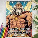 Geek Gods Mythology Spiral Bound Coloring Book for Adults to Relax Stress Relief