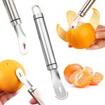 Stainless Steel Orange Peeler | Easy to Peel | Long Handle Orange Citrus Peeler Tool | Triangular-Blade & Zigzag-Shovel Orange Peeler Gadget