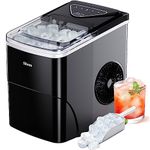 Silonn Ice Makers Countertop, 9 Cubes Ready in 6 Mins, 12KG in 24Hrs, Self-Cleaning Ice Machine with Ice Scoop and Basket, 2 Sizes of Bullet Ice for Home Kitchen Office Bar Party