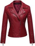 Tanming Women's Faux Leather Moto B