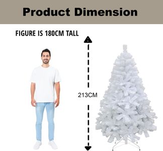 Alaskan Pine 7ft White Artificial Christmas Tree – Festive Decor