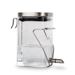 Guinea Pig Water Bottle No Drip, Rabbit Glass Waterer, Chinchilla Stainless Steel Nozzle Anti-Bite Water Dispenser for Small Animal, Bunny, Hamster, Sugar Glider and Rat(20.2oz)