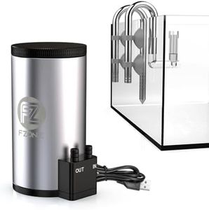 FZONE Aquarium Filter Kit, External Canister Filter 48 GPH for Small Aquariums, Quiet Pump, Dual-Layer Filtration, Adjustable in/Out Pipes, Stainless Steel Design for Tanks up to 12 Gallon（S）