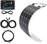 Renogy 200W Flexible Solar Panel Kit 12V with 20A Waterproof Charge Controller+ 8ft 10AWG Tray Cables+ 20ft 10AWG Adaptor Cables for Marine Boat RV Campervan Motorhome
