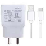 Original 18 W Mobile Type-C Charger for Samsung Galaxy A32 5G Charger Original Adapter Like Wall Charger Adaptive Fast Charging, Rapid, Dash, VOOC, AFC USB Type C Cable (Adapter & Cable) White
