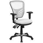 Flash Furniture Mid-Back Mesh Chair with Triple Paddle Control, Solid, White, 25.75" W x 27.5" D x 43.5" H, HL-0001-WH-GG