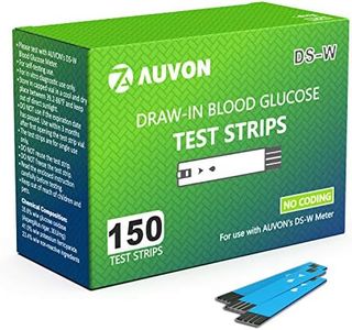 AUVON DS-W Draw-in Blood Glucose Test Strips for use with AUVON DS-W Diabetes Sugar Testing Meter (No Coding Required, 150 Count)