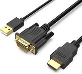 BENFEI VGA to HDMI Cable with Audio, 6 Feet 1080P Cable from VGA Computer/Laptop to HDMI Monitor/TV(Not Bidirectional)