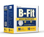 SNUGGY B-Fit Diapers Unisex Adult Diaper Pull Up Pants Medium (10 Pcs/Pack), Size- 24-36 Inches,(Pack Of 10)