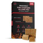 Dextreme Fire Starter Pack of 144 Natural Fire starters Cubes for Wood Stoves, Campfires, BBQ, Grill Pit, Fireplace, Charcoal, Smokers and Camping - Easy to Ignite, Non Toxic, Made in Canada from Wood Fiber and Wax