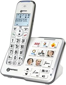 Geemarc Amplidect 295 Photo - Téléphone Fixe Amplifié avec Répondeur, Sonnerie Puissante et Grosses Touches Photo Personnalisables pour Personnes Agées - Perte Auditive Faible ou Moyenne - Version FR