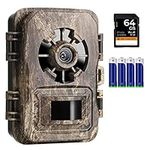 K&F Concept Trail Cameras 24MP 1296P, Game Camera with No Glow Night Vision, IP66 Waterproof Hunting Camera with 0.2s Trigger Motion Activated for Wildlife Monitoring, Free 64GB SD Card and Batteries