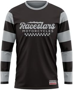 RACESTARS Men Cycling Jersey Mountain Bike T Shirt Anti-uv Comfortable Motocross Jersey MTB Jersey Long Sleeve Riding Shirt