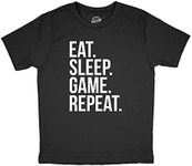 Youth Eat Sleep Game Repeat T Shirt