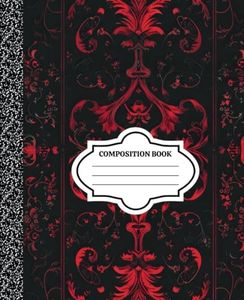 Composition Notebook: Black and Red Design | Wide Ruled | 100 Lined Pages