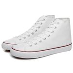 yageyan Men’s High Top Canvas Sneakers Fashion Lace up Walking Shoes Casual Classic, White, 8