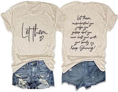 Let Them Misunderstand You T Shirts Womens Funny Letter Graphic Casual Short Sleeve Tops (1PC Printed Front and Back)