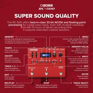 BOSS RC-500 Loop Station Pedal – Dual Track, Effects, USB