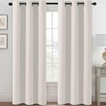 H.VERSAILTEX Room Darkening Curtains for Living Room Light Reducing Thermal Insulated Window Treatment Panels/Drapes Grommet Top 2 Panels (Ivory - 42 x 84 Inches)