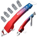 Caulking Tool kit, Preciva 4 in 1 Sealant Finishing Tool, Stainless Steel Caulk Remover Tool with 5 Silicone Squeegee for Kitchen Bathroom Window Sink Tile Joint (Red)