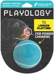 Playology Squeaky Chew Ball for Dogs - Engaging All Natural Peanut Butter Scented Dog Toy for Medium Dogs (15-35lbs) - Squeak, Bounce, Fetch, and Play!