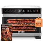 COSORI Food Dehydrator for Jerky, 176°F Temperature Control, 5 Stainless Steel Trays Dryer Machine, 4 Presets, 48H Timer, for Dog Treats, Meat, Fruit, Veggies, Snacks, Recipe Book Included