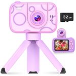 HOFIT Camera for Kids with Flip-up Lens, Toys for Girls, Digital Camera, Girls Gifts, 1080P HD Digital Camera, 32GB SD Card, Christmas Birthday Gift Ideas for 3 4 5 6 7 8 9 10 11 12 Years Old Kids