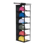 KEEGH 6 Shelf Hat Organizer Hat Rack with Dust Cover Hanging Closet Organizer Hanging Storage for Baseball Caps, Hats Storage Hat Holder for Closet (Black)