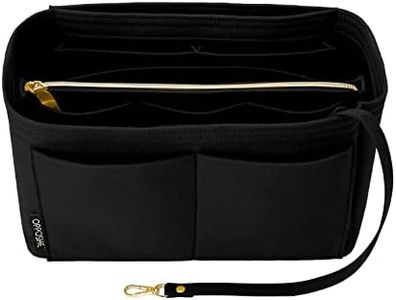 OPPOSHE Purse Organizer Insert for Handbags, Softened Felt Bag Insert Organizer for Tote, Handbag Organizer Compatible with LV, Coach, MK, Kate Spade, Goyard, Longchamp… M-RHO-BLACK-S