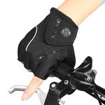 INBIKE Bike Bicycle Gloves 5mm Gel Pad Half Finger Cycling Gloves Black Medium