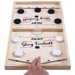 Toydaze Fast Sling Puck Board Game with Extra 10 Pucks(Total 20 Pucks), Puck Pass Air Hockey Foosball Tabletop Pucket Dexterity Game for All Ages, Birthday for Hockey Fans