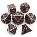 Haxtec Metal Dice Set D&D Antique Copper Polyhedral Metal DND Dice for Dungeons and Dragons Gifts TTRPG Accessories