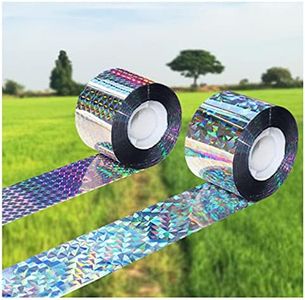 2 Pack Bird Repellent Tape,Reflective Ribbon Bird Scare Tape Reflective Scare Tape Double Sided Scare Ribbon for Birds(4.8 cm x 50 m,4.8 cm x 50 m)