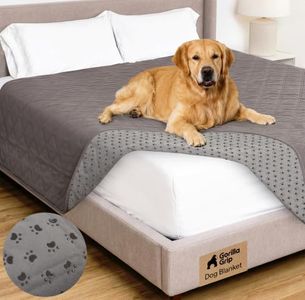 GORILLA GRIP® Waterproof Dog Blanket, 102x82, Leakproof Couch Cover for Dogs, Silicone Grip Backing, Protects Sofa, Sectional, Bed, Crate, Car & RV, Tear-Resistant Washable Pet Blanket, Charcoal