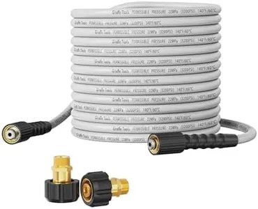 Giraffe Tools Pressure Washer Hose 100FT 1/4", 3200 PSI Power Washer Hose for Pressure Washer Replacement, Kink Resistant High Pressure Washing Hose Extension with M22 Fittings, 2 Quick Connectors