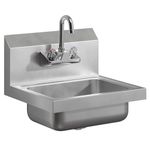 AmGood Stainless Steel Wall Mount Hand Sink | NSF | Commercial Hand Washing Basin For Restaurant, Kitchen and Home (17" x 15")