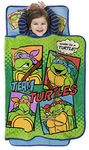 Teenage Mutant Ninja Turtles Toddler Nap Mat - Includes Pillow and Fleece Blanket – Great for Boys and Girls Napping at Daycare, Preschool, Or Kindergarten - Fits Sleeping Toddlers and Young Children